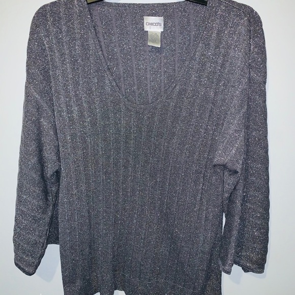 - Chico’s sweater silver shine004 - Picture 2 of 8